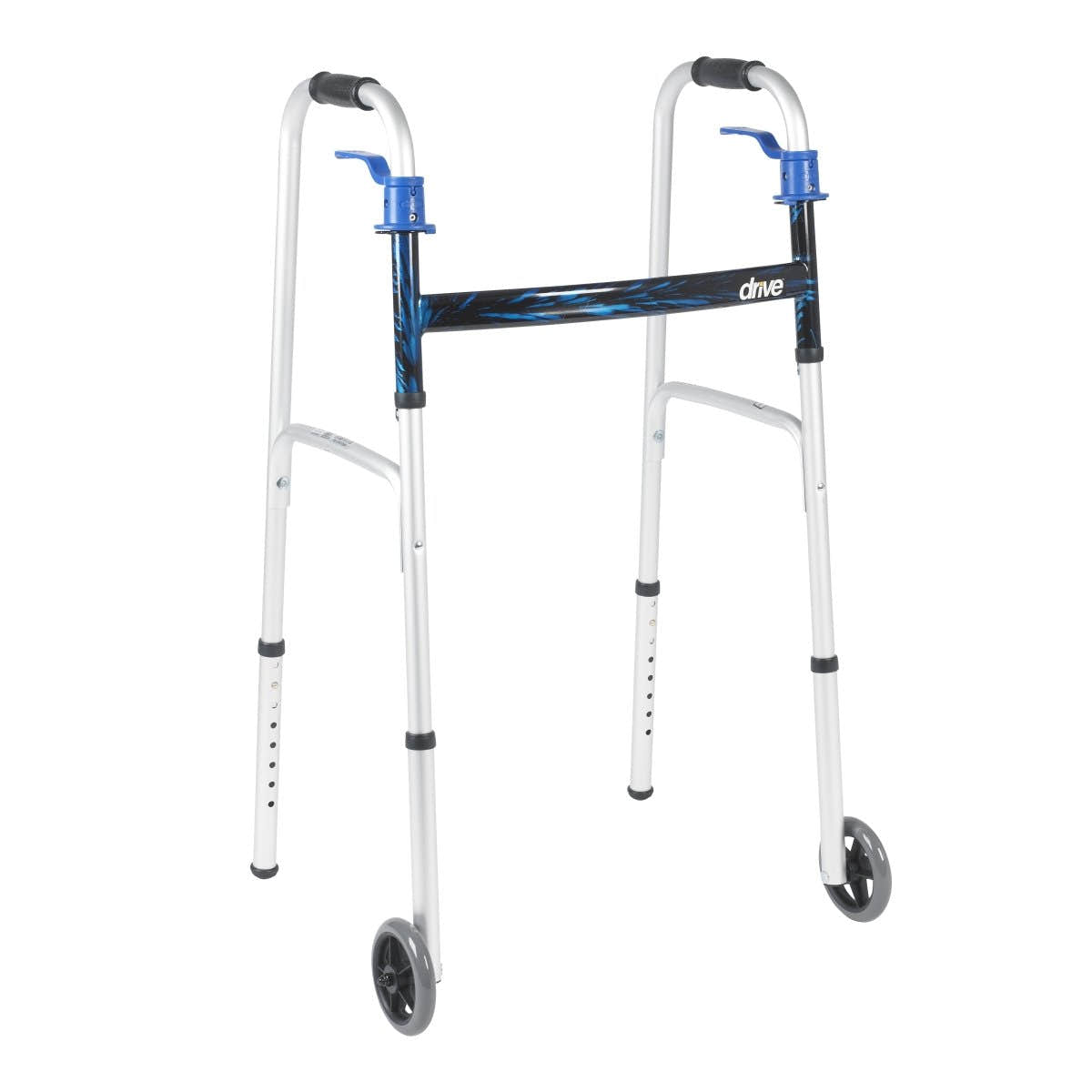 drive Aluminum Dual Release Folding Walker, 32 – 39 Inch Height - 741917_EA - 1 drive Aluminum Dual Release Folding Walker, 32 – 39 Inch Height - 741917_EA - 1