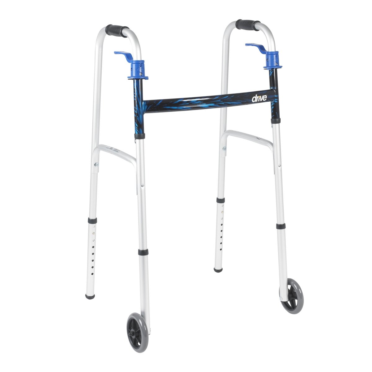 drive Aluminum Dual Release Folding Walker, 32 – 39 Inch Height - 741917_EA - 1 drive Aluminum Dual Release Folding Walker, 32 – 39 Inch Height - 741917_EA - 1