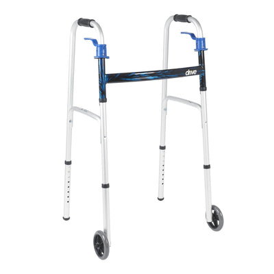 drive Aluminum Dual Release Folding Walker, 32 – 39 Inch Height - 741917_EA - 1 drive Aluminum Dual Release Folding Walker, 32 – 39 Inch Height - 741917_EA - 1