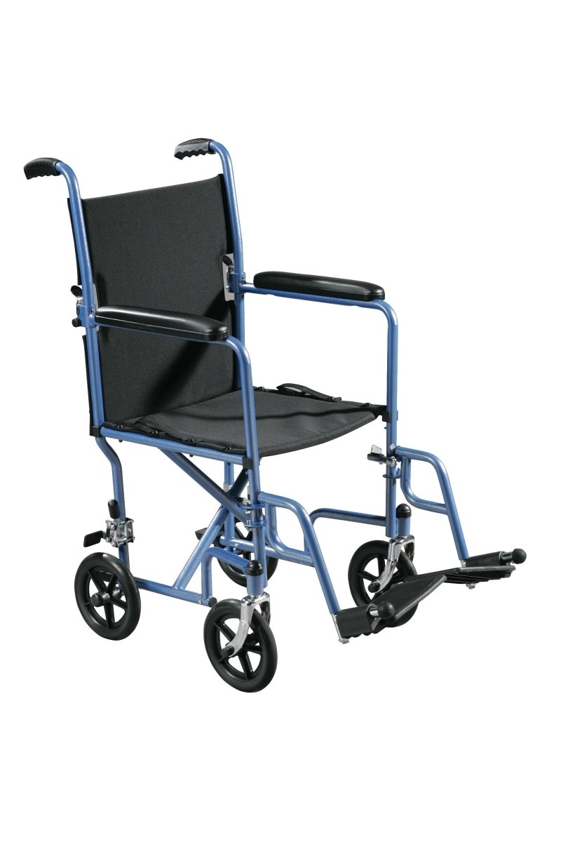 drive Lightweight Steel Transport Chair, 17-Inch Seat Width - 662867_EA - 1 drive Lightweight Steel Transport Chair, 17-Inch Seat Width - 662867_EA - 1