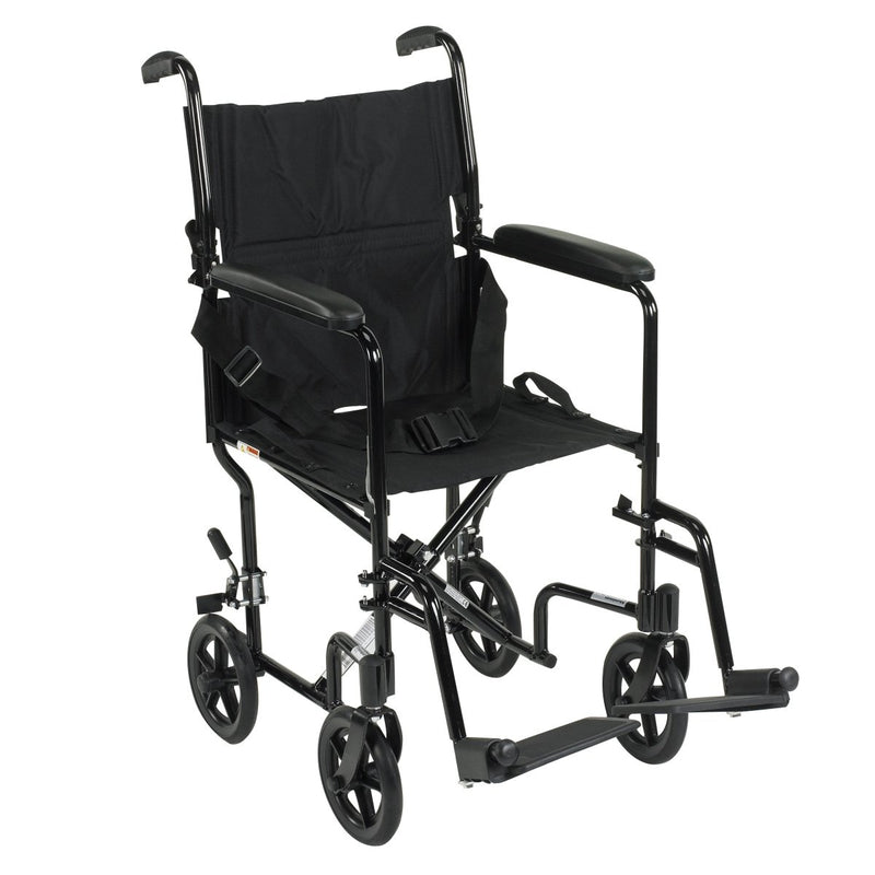 drive Lightweight Transport Chair, Black, 17-Inch Seat Width - 583861_EA - 1 drive Lightweight Transport Chair, Black, 17-Inch Seat Width - 583861_EA - 1