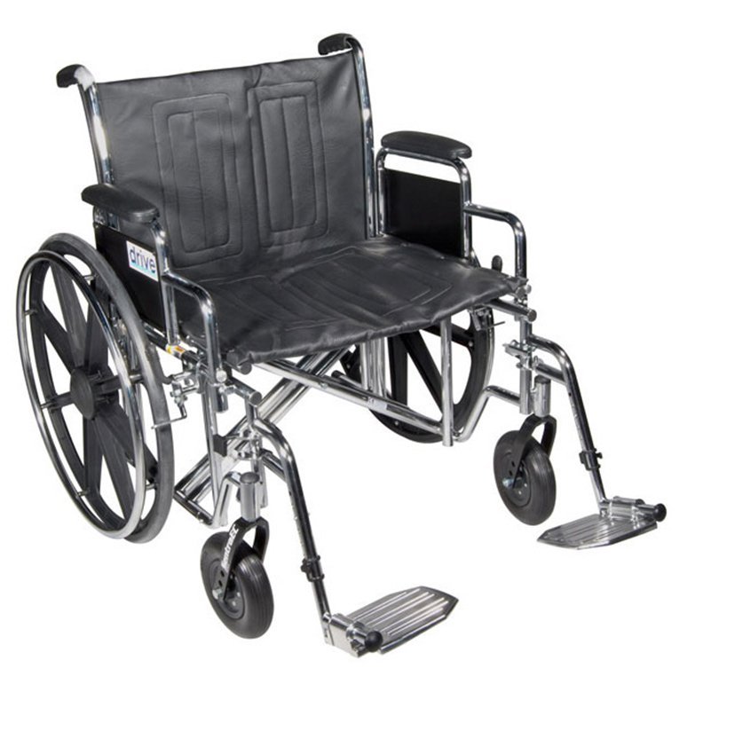 drive Sentra EC HD Bariatric Wheelchair Full Length Arm Swing-Away Footrest, 24 Inch Seat Width - 804753_EA - 1 drive Sentra EC HD Bariatric Wheelchair Full Length Arm Swing-Away Footrest, 24 Inch Seat Width - 804753_EA - 1