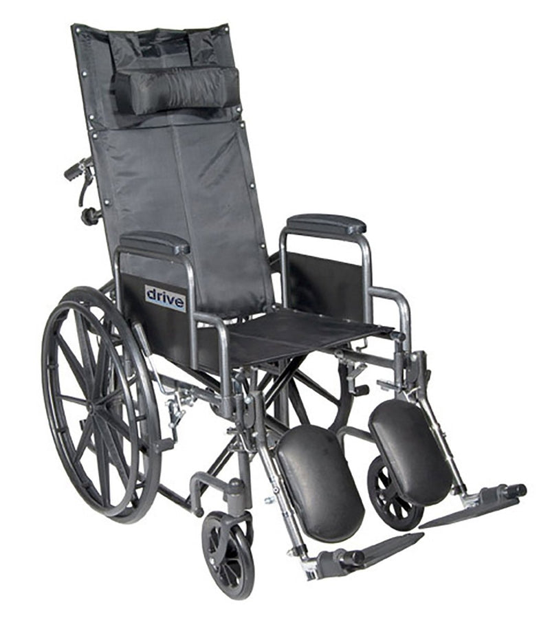 drive Silver Sport Reclining Wheelchair, 16-Inch Seat Width - 804623_EA - 2 drive Silver Sport Reclining Wheelchair, 16-Inch Seat Width - 804623_EA - 2