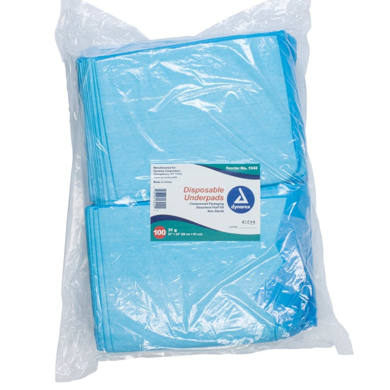 Dynarex Absorbent Fluff Fill Underpad, 23 x 24 Inch - 826638_PK - 1 Dynarex Absorbent Fluff Fill Underpad, 23 x 24 Inch - 826638_PK - 1