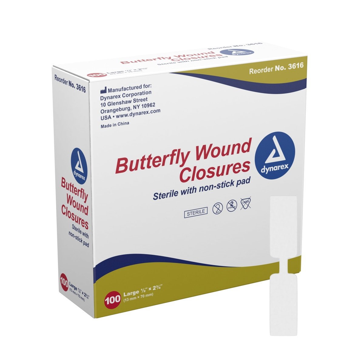 Dynarex Butterfly Wound Closure Strips - 670176_BX - 1 Dynarex Butterfly Wound Closure Strips - 670176_BX - 1