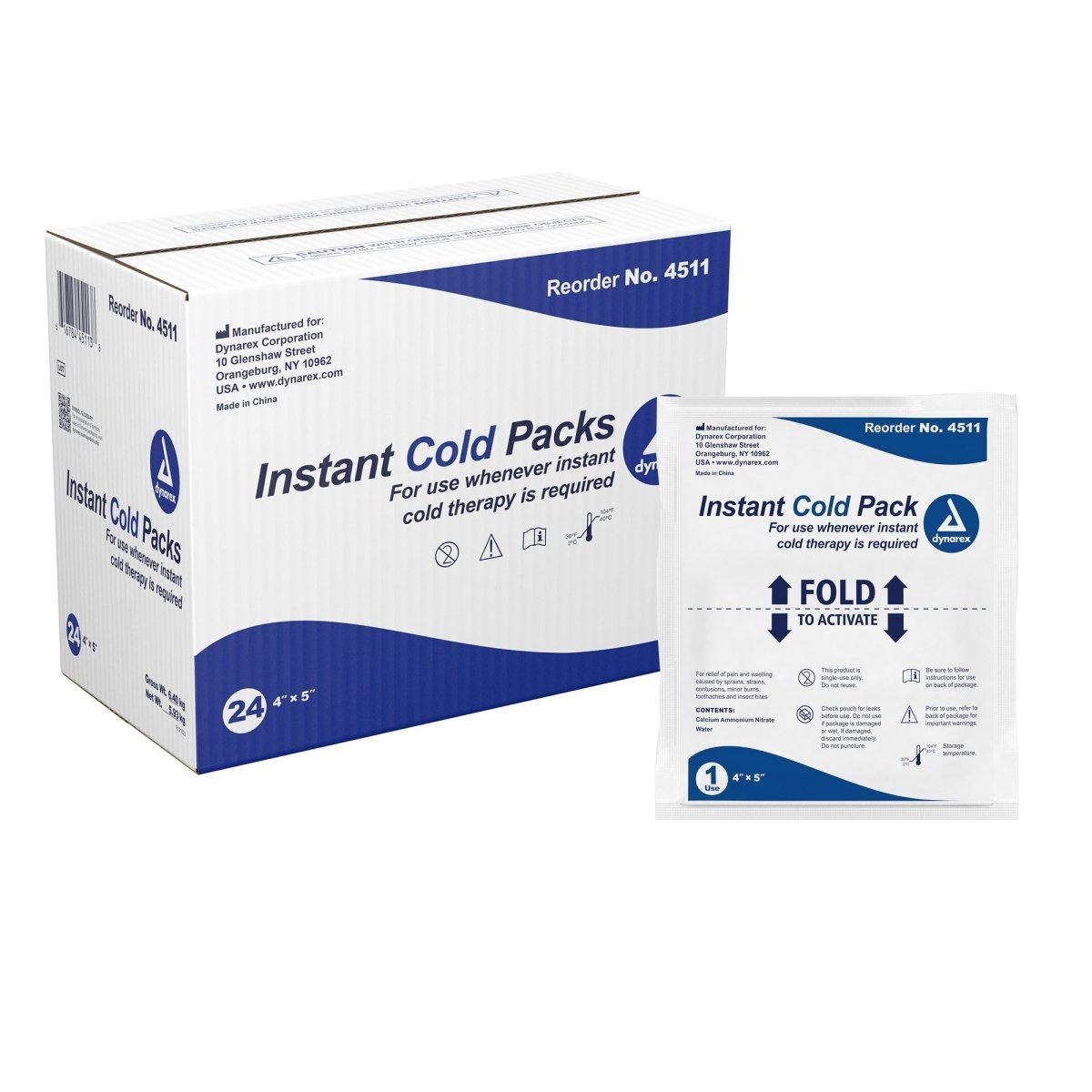 dynarex Instant Cold Pack, 4 x 5 Inch - 876698_CS - 1 dynarex Instant Cold Pack, 4 x 5 Inch - 876698_CS - 1