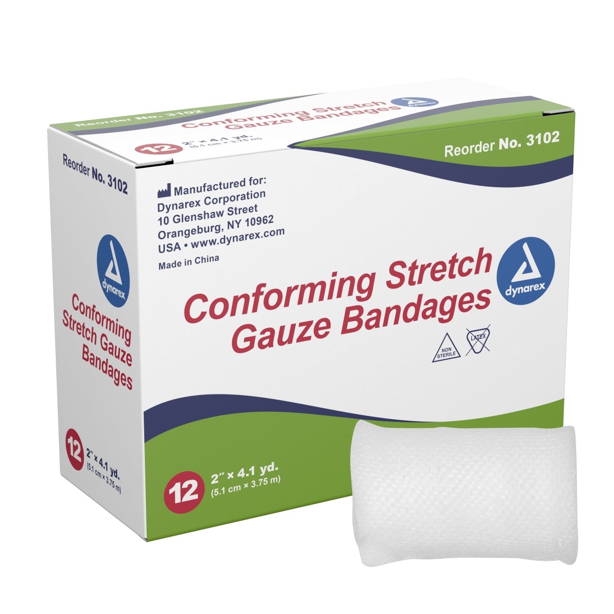 Dynarex Nonsterile Conforming Bandage - 691352_BX - 1 Dynarex Nonsterile Conforming Bandage - 691352_BX - 1