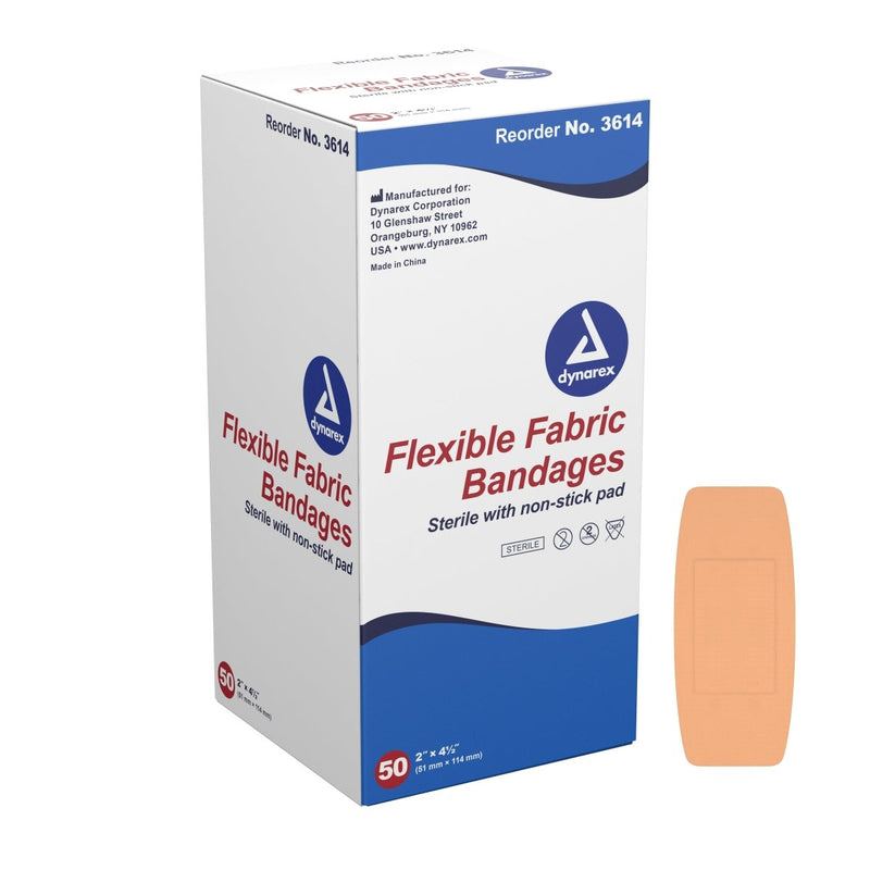 Dynarex Tan Adhesive Fabric Strips - 486351_BX - 1 Dynarex Tan Adhesive Fabric Strips - 486351_BX - 1