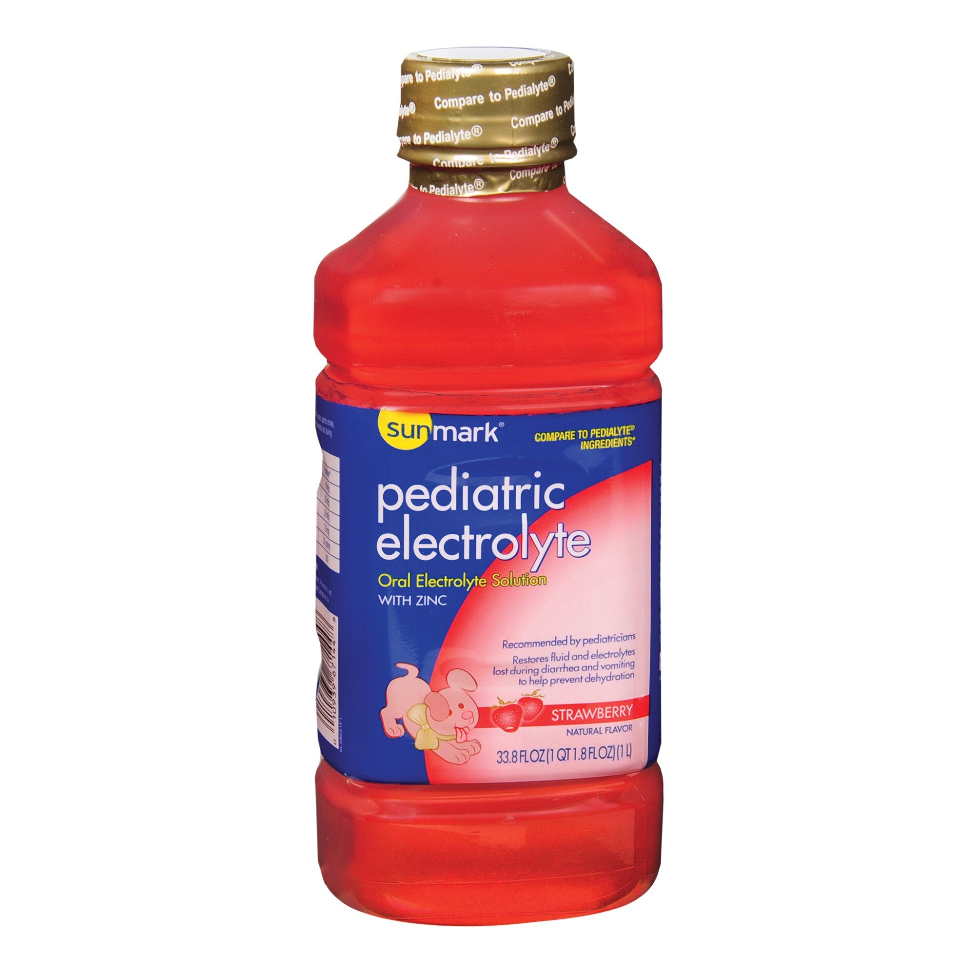 sunmark Pediatric Oral Electrolyte Solution, Fruit, 33.8 oz. Bottle -Each sunmark Pediatric Oral Electrolyte Solution, Strawberry, 33.8 oz. Bottle -Each