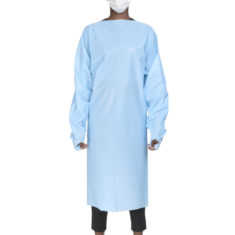 McKesson Open Back Over-the-Head Protective Procedure Gown, Universal, Blue -Case of 75 McKesson Open Back Over-the-Head Protective Procedure Gown, Universal, Blue -Case of 75