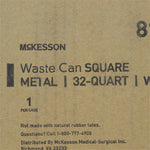 McKesson Trash Can with Plastic Liner, Square, Steel, Step-On, 32 QT, White -Each McKesson Trash Can with Plastic Liner, Square, Steel, Step-On, 32 QT, White -Each