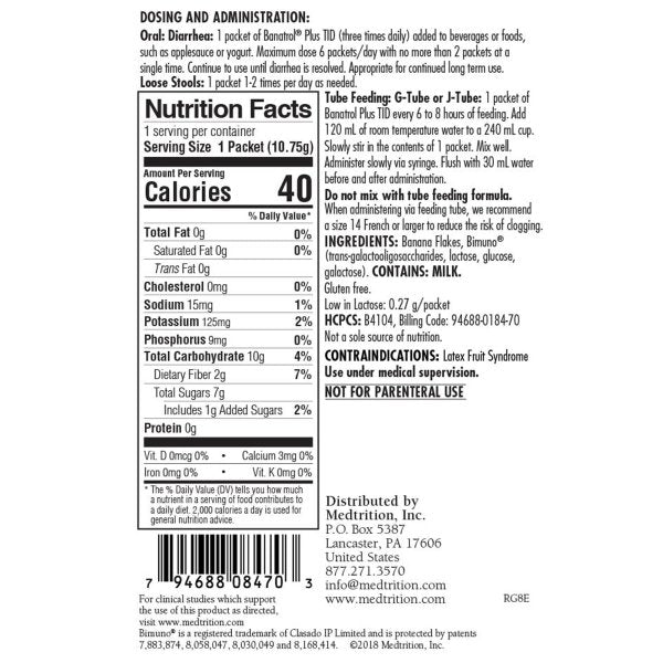 Banatrol Plus Individual Packets - Banana Flavor label Banatrol Plus Individual Packets - Banana Flavor label