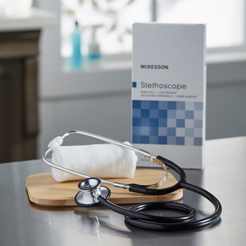 McKesson Classic 22 Inch Double-Sided Chestpiece Stethoscope, Black -Each McKesson Classic 22 Inch Double-Sided Chestpiece Stethoscope, Black -Each