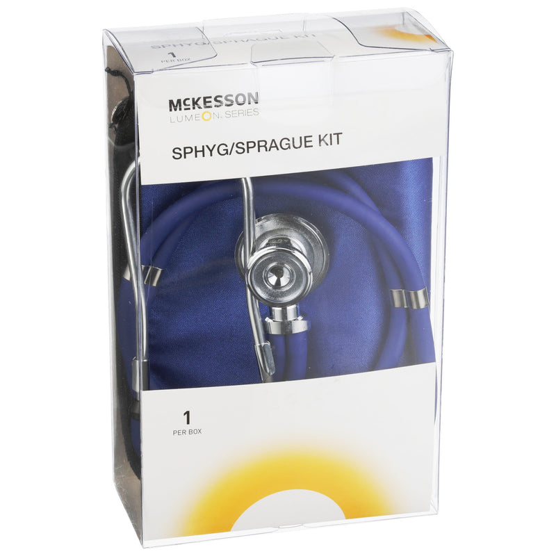 McKesson LUMEON Aneroid Sphygmomanometer/Sprague Kit, Royal Blue -Box of 1 McKesson LUMEON Aneroid Sphygmomanometer/Sprague Kit, Royal Blue -Box of 1