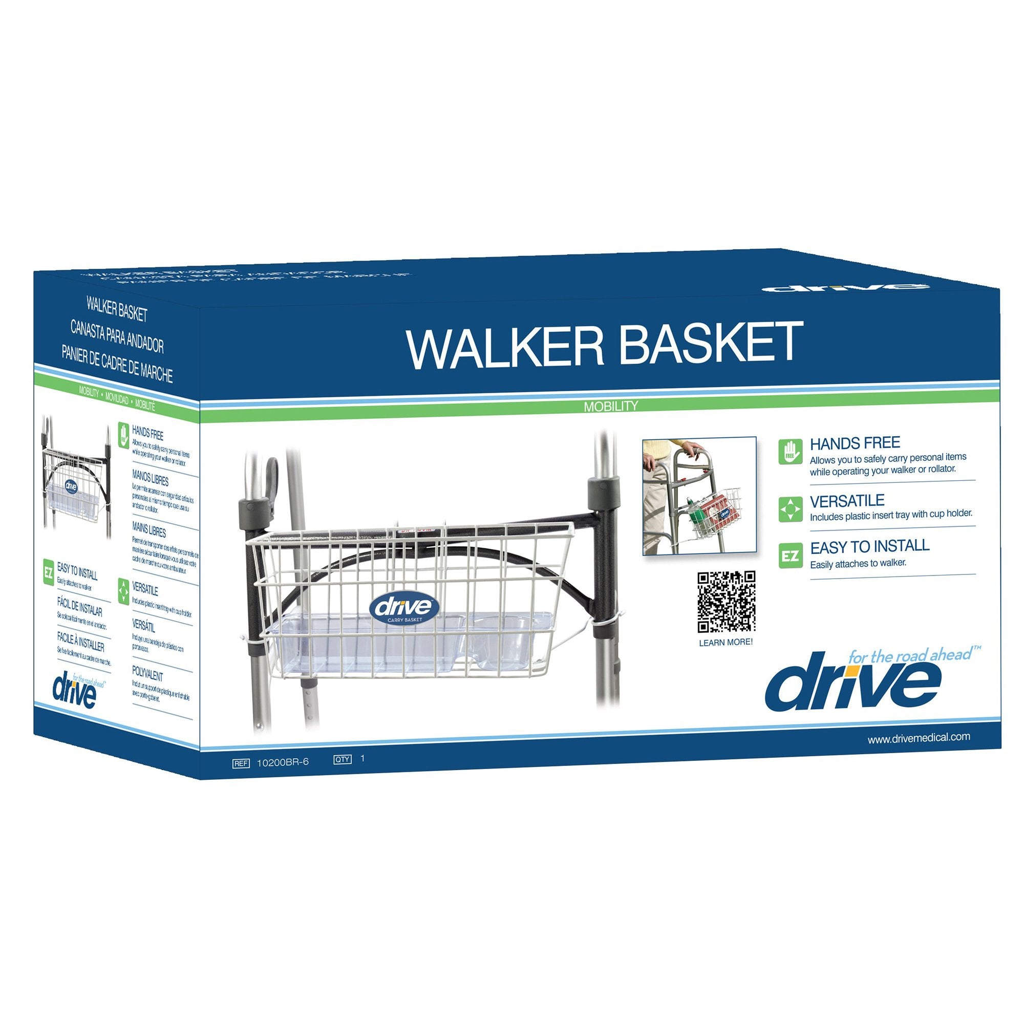 drive Walker Basket, Aluminum, Plastic Insert Included -Each drive Walker Basket, Aluminum, Plastic Insert Included -Each