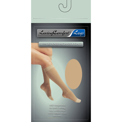 Loving Comfort Compression Knee-High Stockings, Large, Beige -1 Pair Loving Comfort Compression Knee-High Stockings, Large, Beige -1 Pair