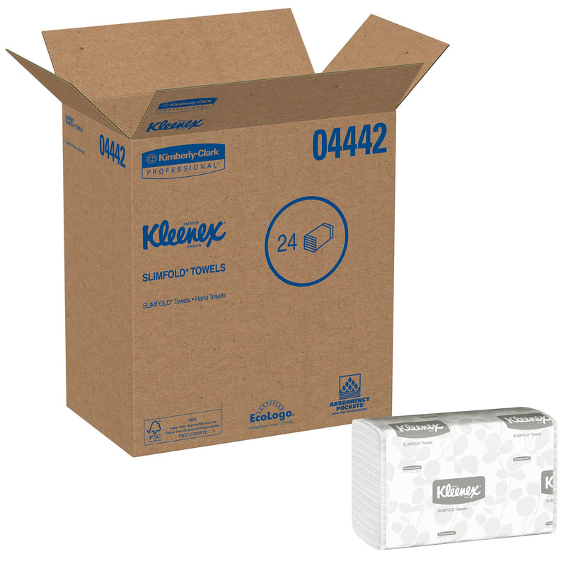 Kleenex Slimfold Towels, Absorbency Pockets, White, Single Ply -Case of 24 Kleenex Slimfold Towels, Absorbency Pockets, White, Single Ply -Case of 24