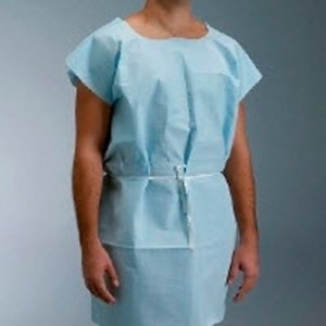 Graham Medical Products Patient Exam Gown Neck/ Waist tie, Medium/ Large, Blue -Case of 50 Graham Medical Products Patient Exam Gown Neck/ Waist tie, Medium/ Large, Blue -Case of 50