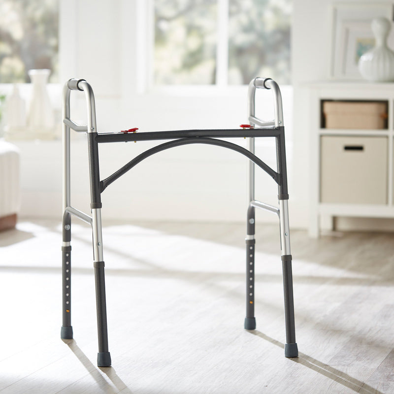 McKesson Steel Bariatric Folding Walker, 32½ – 39 Inch Height -Case of 2 McKesson Steel Bariatric Folding Walker, 32½ – 39 Inch Height -Case of 2