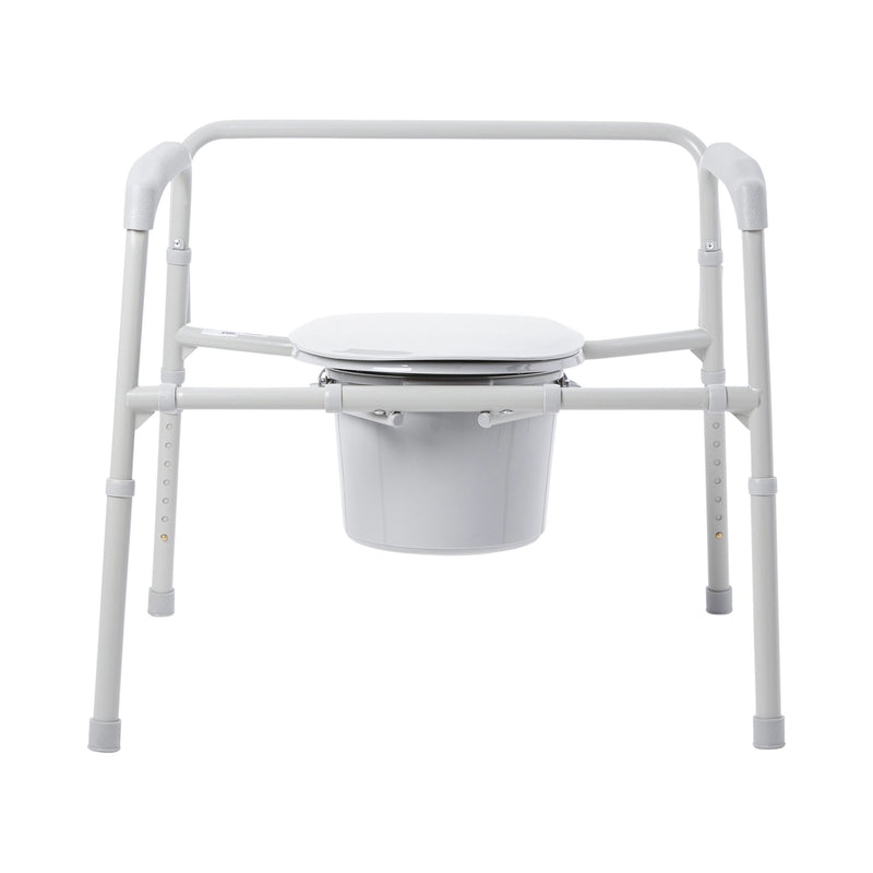 McKesson Fixed Arm Steel Folding Commode Chair, 15½ – 22 Inch -Each McKesson Fixed Arm Steel Folding Commode Chair, 15½ – 22 Inch -Each