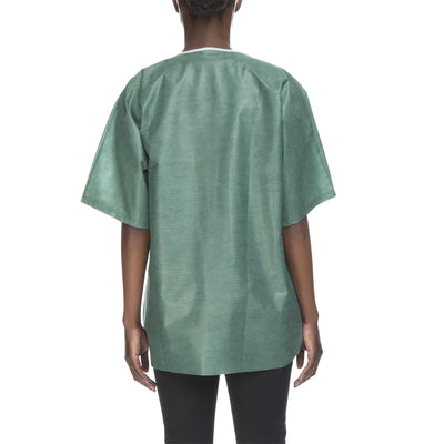 Graham Medical Scrub Shirt Without Pockets Short Sleeve, Large, Green -Case of 30 Graham Medical Scrub Shirt Without Pockets Short Sleeve, Large, Green -Case of 30
