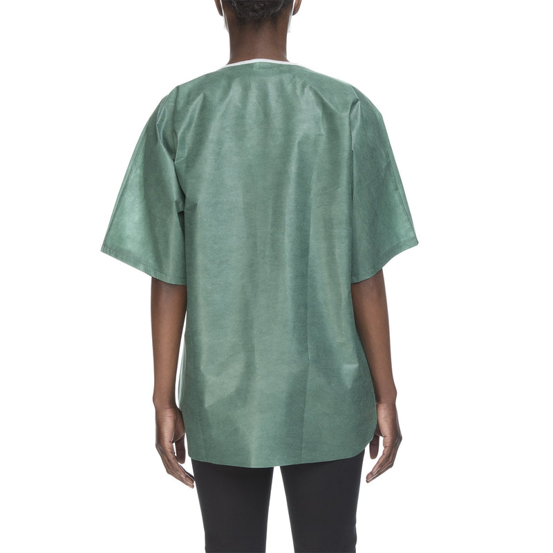 Graham Medical Scrub Shirt Without Pockets Short Sleeve, Large, Green -Case of 30 Graham Medical Scrub Shirt Without Pockets Short Sleeve, Large, Green -Case of 30