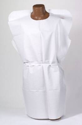Tidi Patient Exam Gown, Medium, White -Case of 50 Tidi Patient Exam Gown, Medium, White -Case of 50