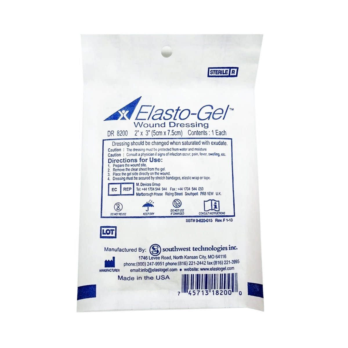 Elasto-Gel Wound Dressing, 2 x 3 Inch - 315060_BX - 1 Elasto-Gel Wound Dressing, 2 x 3 Inch - 315060_EA - 2
