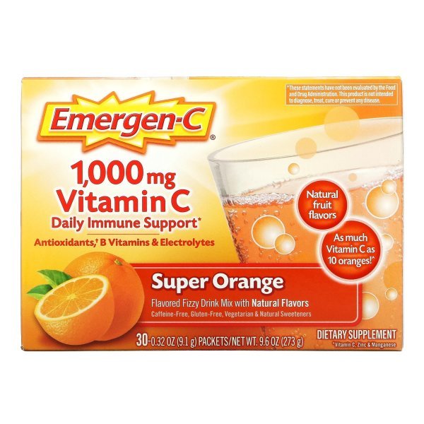 Emergen-C Super Orange Oral Supplement, 0.3 oz. Individual Packet - 783829_BX - 1 Emergen-C Super Orange Oral Supplement, 0.3 oz. Individual Packet - 783829_BX - 1