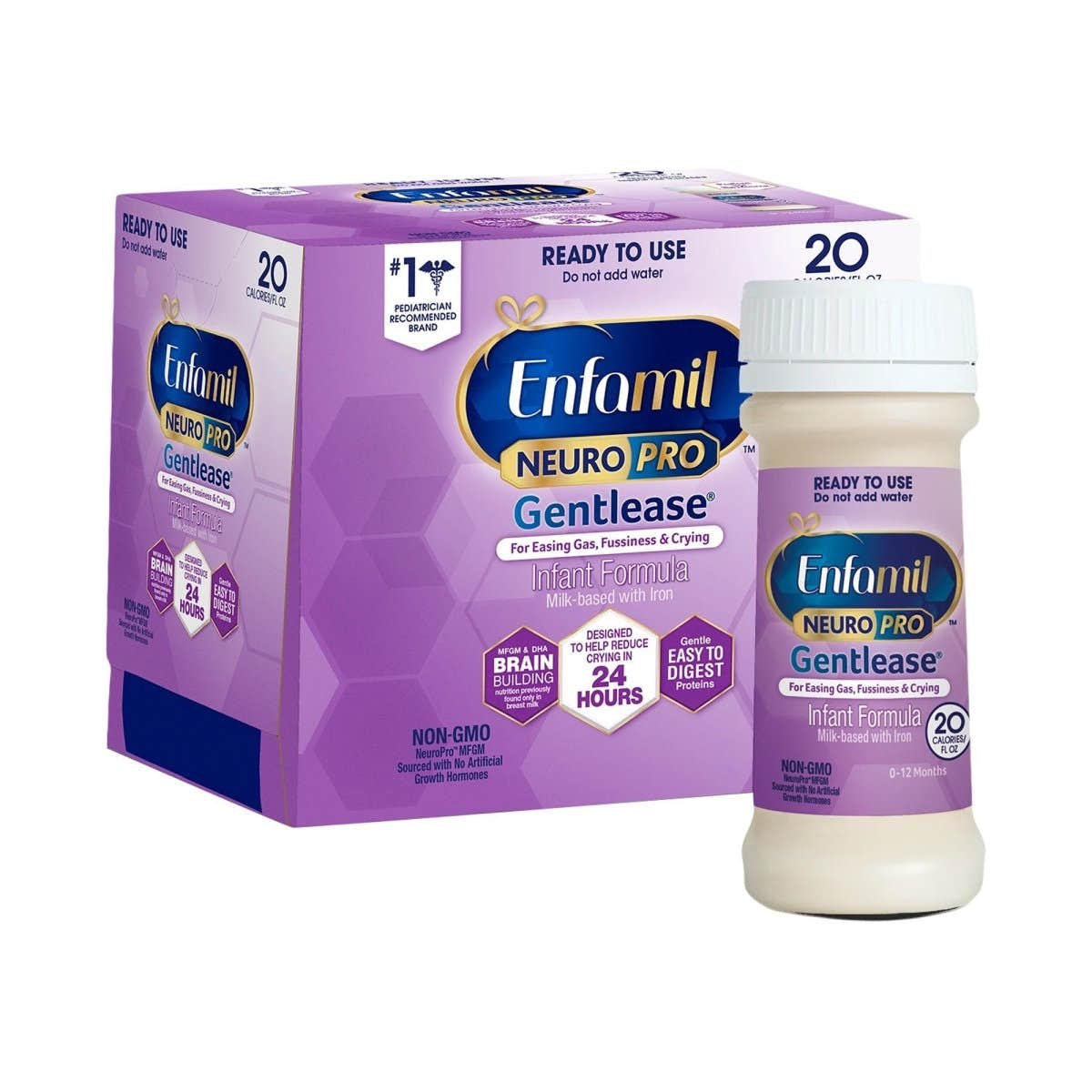 Enfamil NeuroPro Gentlease Ready to Use Infant Formula, 2 oz. Bottle - 1118214_CS - 1 Enfamil NeuroPro Gentlease Ready to Use Infant Formula, 2 oz. Bottle - 1118214_CS - 1