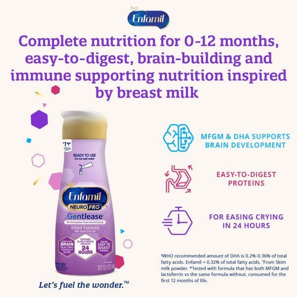 Enfamil NeuroPro Gentlease Ready to Use Infant Formula, 32 oz. Bottle - 1214022_CS - 1 Enfamil NeuroPro Gentlease Ready to Use Infant Formula, 32 oz. Bottle - 1214022_CS - 2