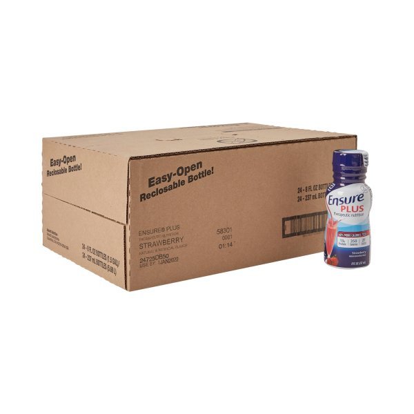 Ensure Plus Therapeutic Nutritional Shake 8 oz. Bottle - 518434_CS - 12 Ensure Plus Therapeutic Nutritional Shake 8 oz. Bottle - 518434_CS - 12