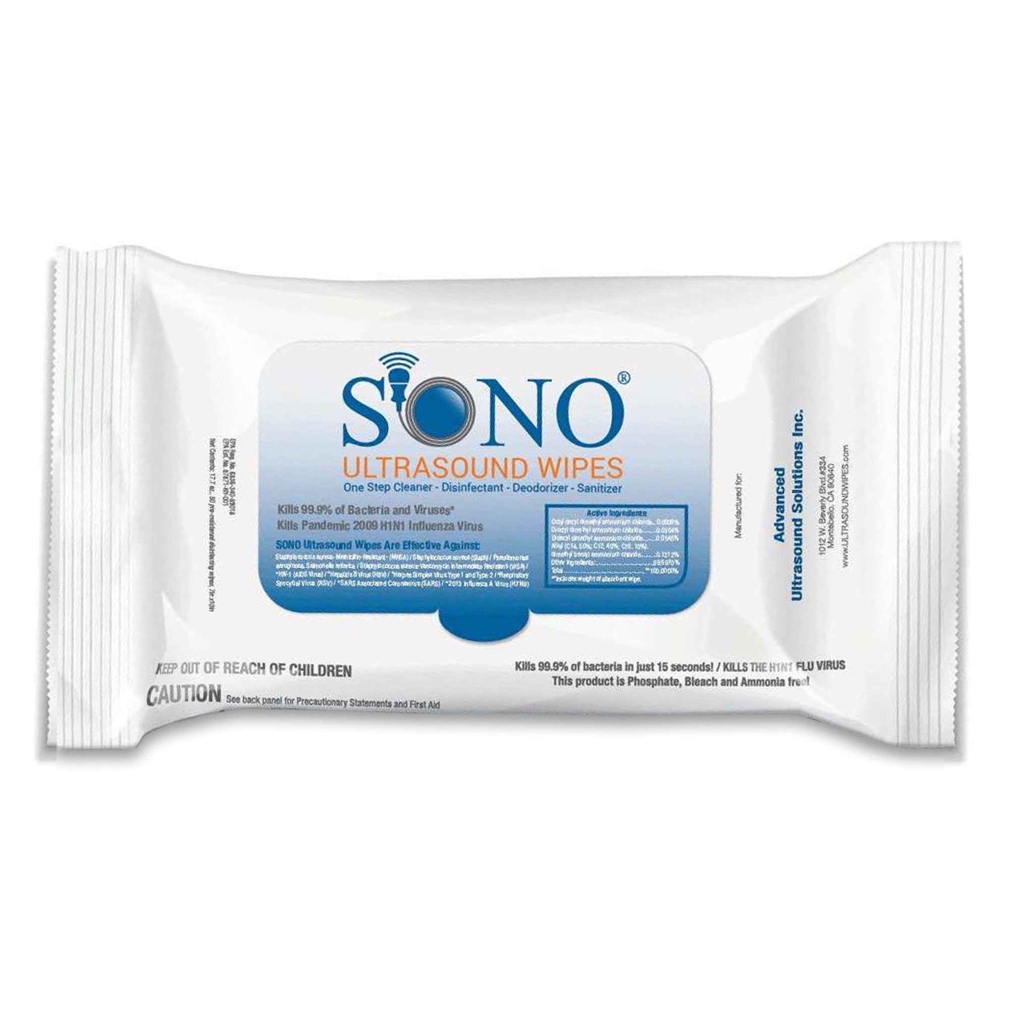 Sono Premoistened Surface Disinfectant Cleaner Wipes, 50ct -Box of 12 Sono Premoistened Surface Disinfectant Cleaner Wipes, 50ct -Box of 12