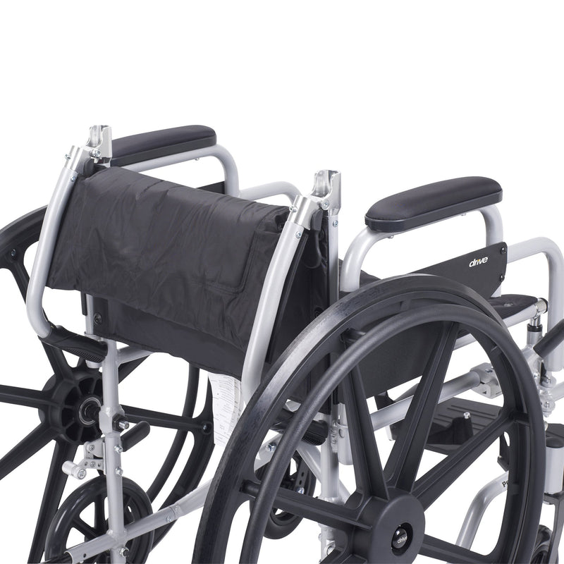 drive Poly-Fly High Strength Lightweight Wheelchair / Flyweight Transport Chair, Black with Silver Finish -Each drive Poly-Fly High Strength Lightweight Wheelchair / Flyweight Transport Chair, Black with Silver Finish -Each
