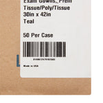 McKesson Patient Exam Gown Open Back, One Size Fits Most, Teal -Case of 50 McKesson Patient Exam Gown Open Back, One Size Fits Most, Teal -Case of 50