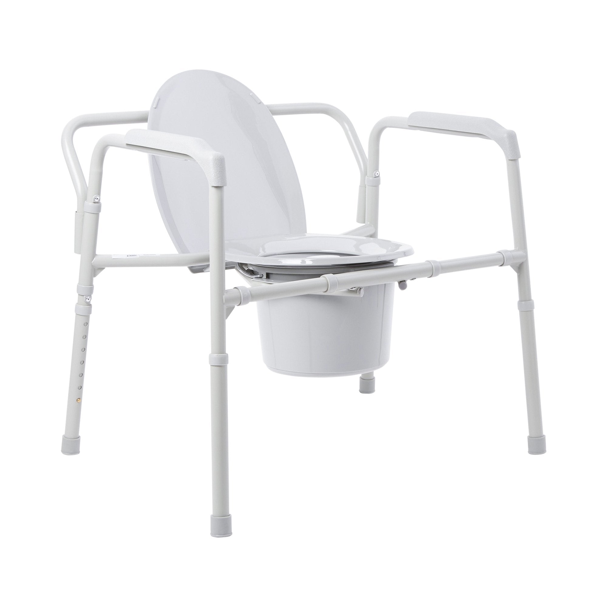 McKesson Fixed Arm Steel Folding Commode Chair, 15½ – 22 Inch -Each McKesson Fixed Arm Steel Folding Commode Chair, 15½ – 22 Inch -Each