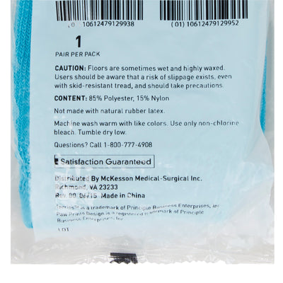 McKesson Terries Adult Slipper Socks, Large, Teal -1 Pair McKesson Terries Adult Slipper Socks, Large, Teal -1 Pair