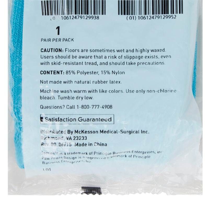 McKesson Terries Adult Slipper Socks, Large, Teal -1 Pair McKesson Terries Adult Slipper Socks, Large, Teal -1 Pair