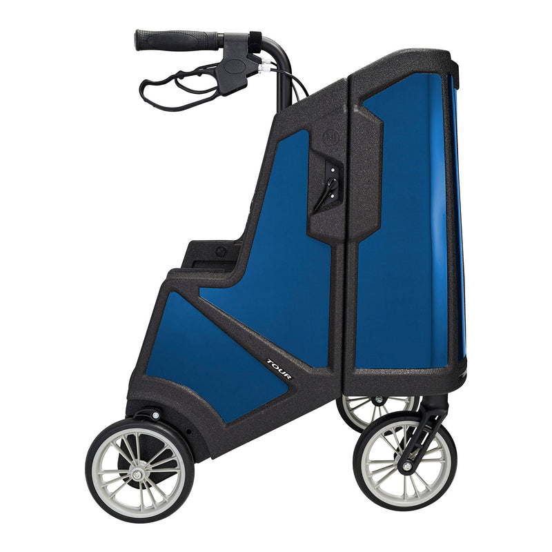 Tour Adjustable Height Folding 4 Wheel Rollator, Midnight Blue -Each Tour Adjustable Height Folding 4 Wheel Rollator, Midnight Blue -Each
