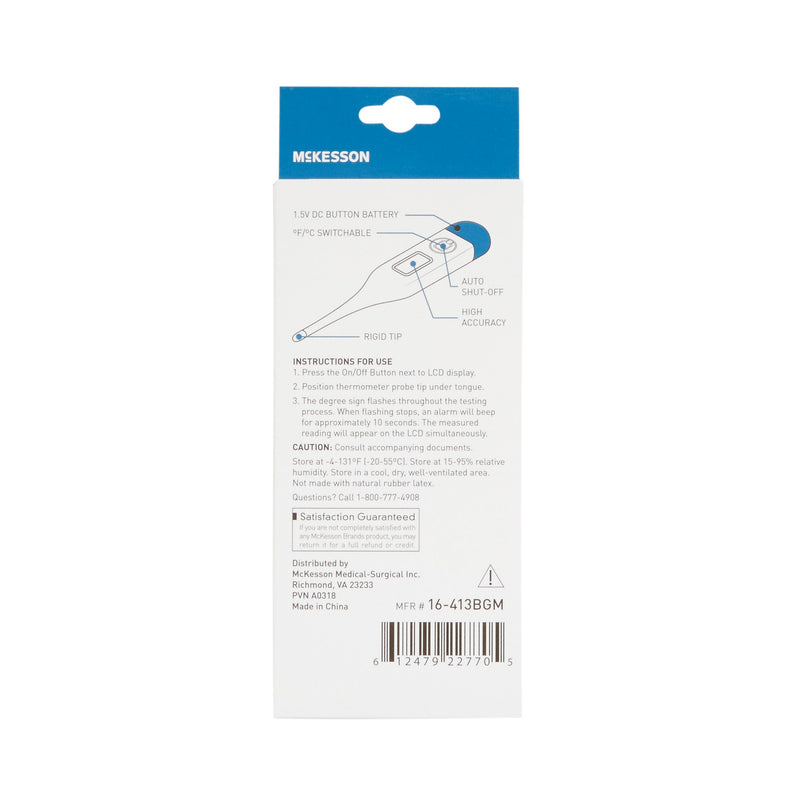 McKesson Oral Digital Thermometer, Blue -Each McKesson Oral Digital Thermometer, Blue -Each