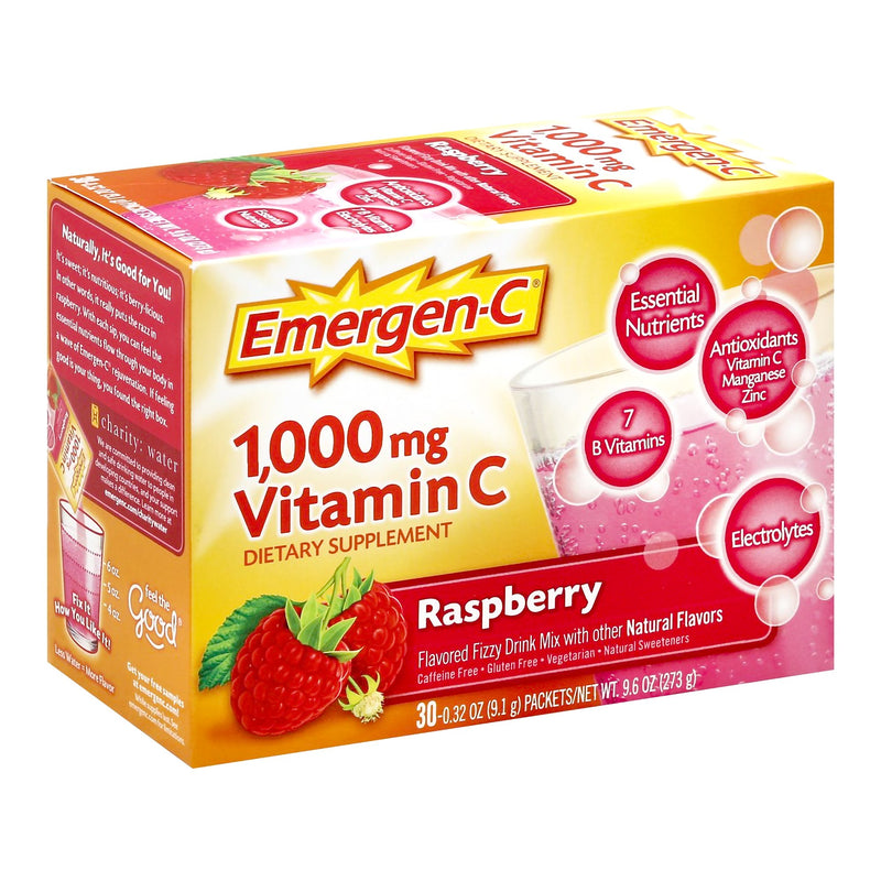 Emergen-C Vitamin C Powder, Raspberry, 0.3 oz. Packet -Box of 30 - image 6