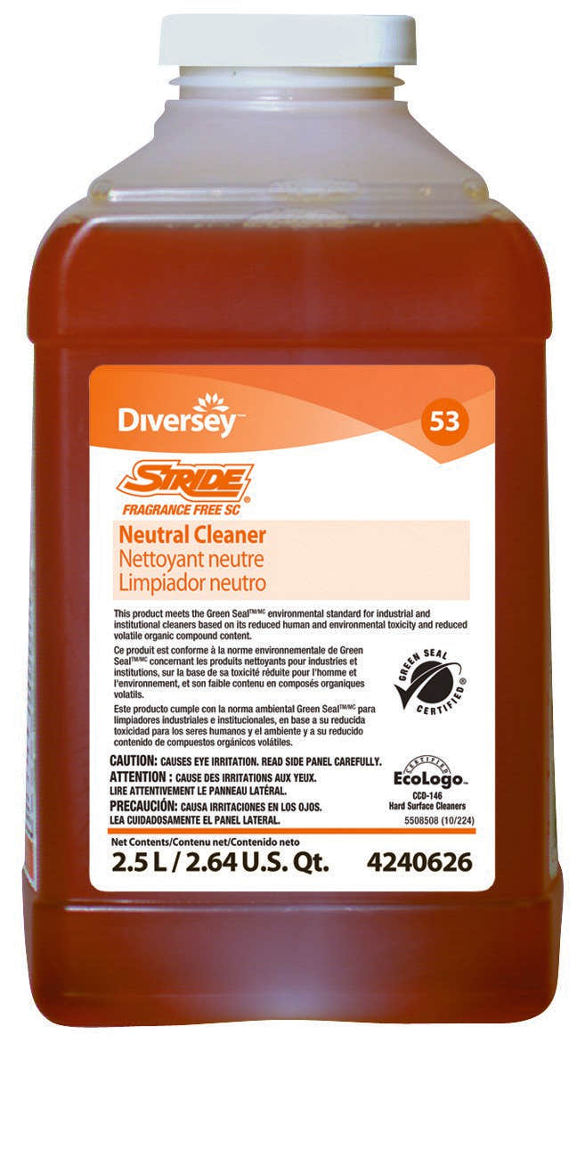 Stride Floor Cleaner 2.5 Liter, Citrus Scent -Case of 2 Stride Floor Cleaner, 2.5 Liter, Unscented -Case of 2