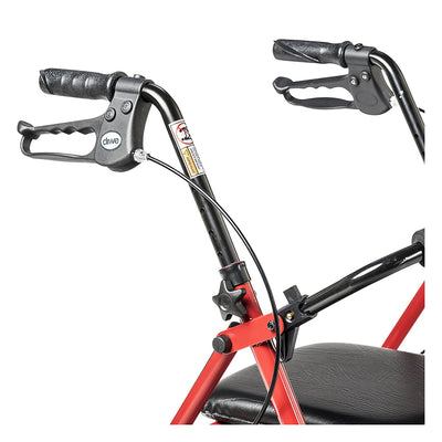 drive Steel 4 Wheel Rollator, Red -Each drive Steel 4 Wheel Rollator, Red -Each