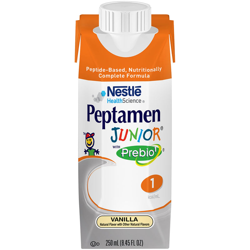 Peptamen Junior with Prebio1 Pediatric Oral Supplement / Tube Feeding Formula, Vanilla, 8.45 oz. Tetra Prisma -Case of 24 Peptamen Junior with Prebio1 Pediatric Oral Supplement / Tube Feeding Formula, Vanilla, 8.45 oz. Tetra Prisma -Case of 24