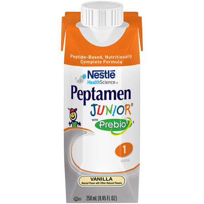 Peptamen Junior with Prebio1 Pediatric Oral Supplement / Tube Feeding Formula, Vanilla, 8.45 oz. Tetra Prisma -Case of 24 Peptamen Junior with Prebio1 Pediatric Oral Supplement / Tube Feeding Formula, Vanilla, 8.45 oz. Tetra Prisma -Case of 24