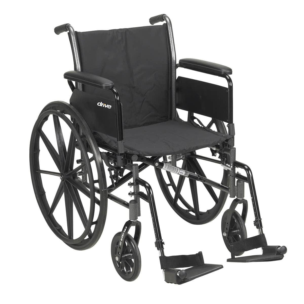 drive Cruiser III Dual Axle Lightweight Wheelchair Full Length Arm Elevating Legrest - 700953_EA - 1 drive Cruiser III Dual Axle Lightweight Wheelchair Full Length Arm Elevating Legrest, 18-inch Seat Width -Each