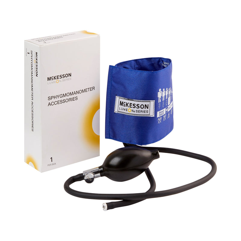 McKesson LUMEON Blood Pressure Bulb and Cuff, Small, Royal Blue, Arm -Box of 1 McKesson LUMEON Blood Pressure Bulb and Cuff, Small, Royal Blue, Arm -Box of 1