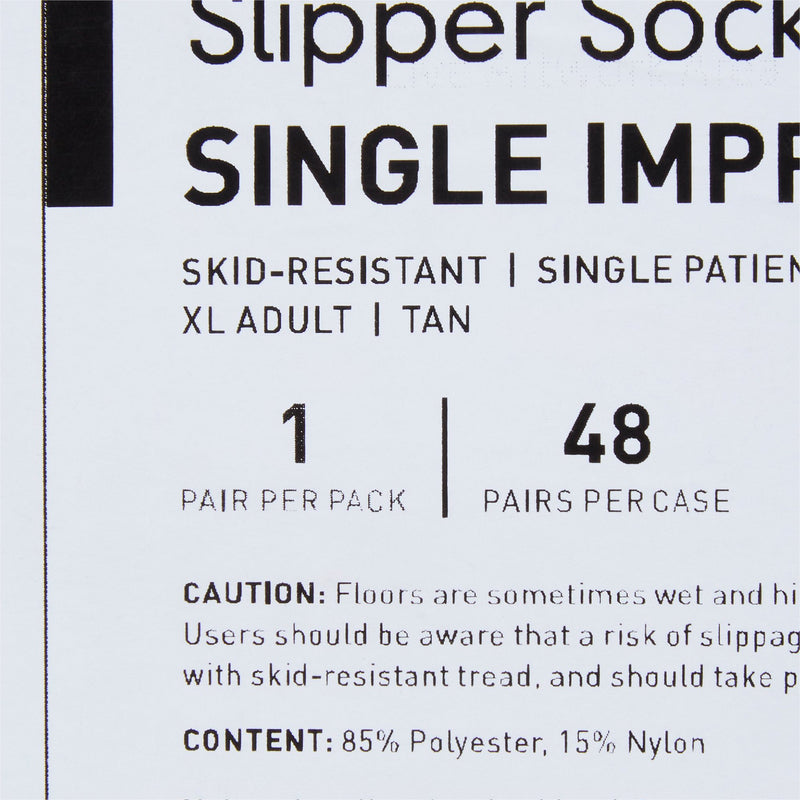 McKesson Slipper Socks, X-Large, Tan -Case of 48 McKesson Slipper Socks, X-Large, Tan -Case of 48