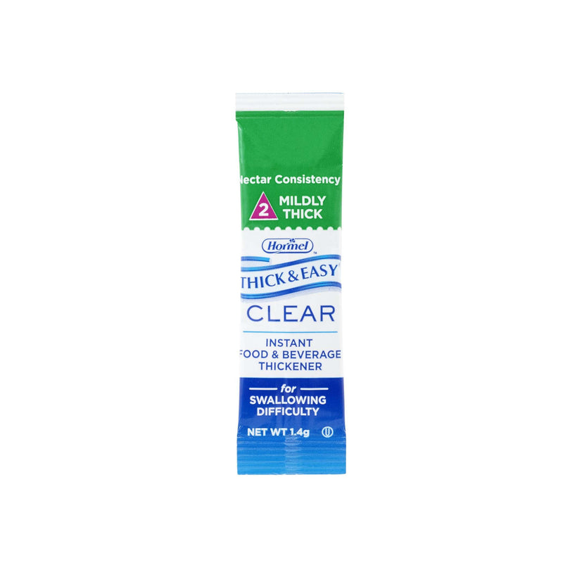 Thick & Easy Clear Nectar Consistency Food and Beverage Thickener, Unflavored, 1.4 Gram Packet -Case of 100 Thick & Easy Clear Nectar Consistency Food and Beverage Thickener, Unflavored, 1.4 Gram Packet -Case of 100