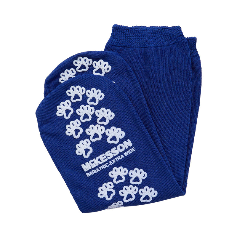 McKesson Terries Adult Slipper Socks Skid-Resistant Tread Sole and Top, Bariatric / X-Wide, Royal Blue -Case of 48 McKesson Terries Adult Slipper Socks Skid-Resistant Tread Sole and Top, Bariatric / X-Wide, Royal Blue -Case of 48